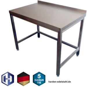 Edelstahl-Tisch Bautiefe 800 mm ohne Grundboden, verschweißt, offen