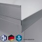 Preview: Aufkantung Edelstahl-Schrank in der Bautiefe 600 mm Flügeltüren oder Schiebetüren und Schubladenblock